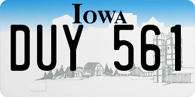 IA license plate DUY561