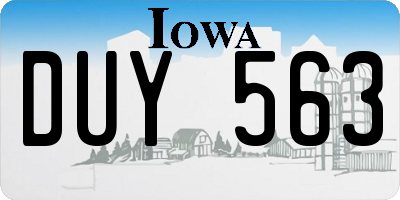 IA license plate DUY563