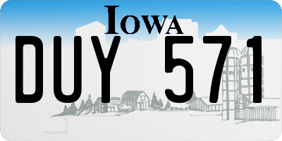 IA license plate DUY571