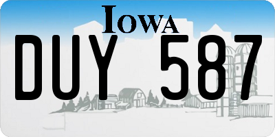 IA license plate DUY587