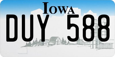 IA license plate DUY588