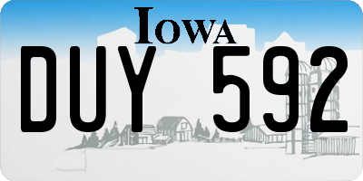 IA license plate DUY592