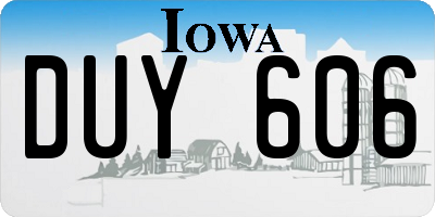 IA license plate DUY606