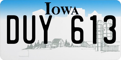 IA license plate DUY613