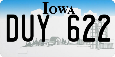 IA license plate DUY622