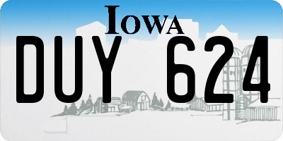 IA license plate DUY624