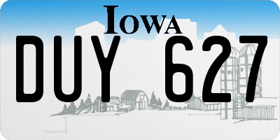 IA license plate DUY627