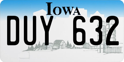 IA license plate DUY632