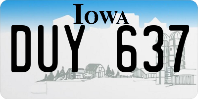 IA license plate DUY637