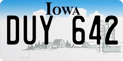 IA license plate DUY642