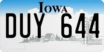 IA license plate DUY644