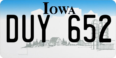 IA license plate DUY652