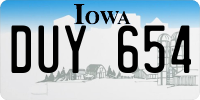 IA license plate DUY654