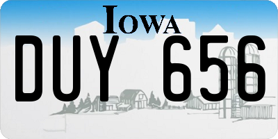 IA license plate DUY656