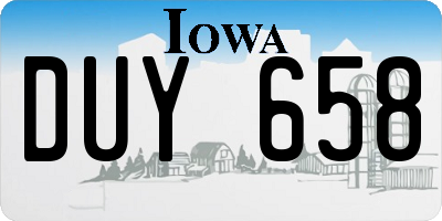 IA license plate DUY658