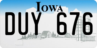 IA license plate DUY676