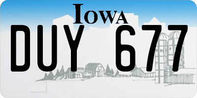 IA license plate DUY677