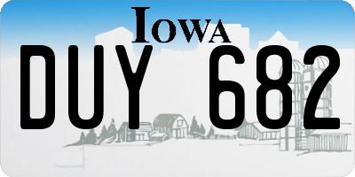 IA license plate DUY682