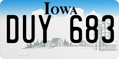 IA license plate DUY683