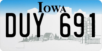 IA license plate DUY691