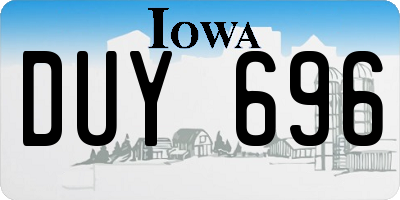 IA license plate DUY696