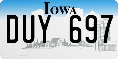 IA license plate DUY697