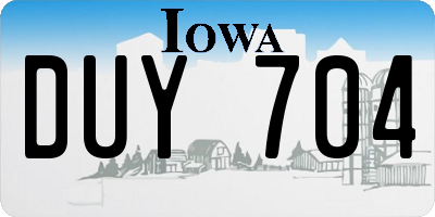 IA license plate DUY704