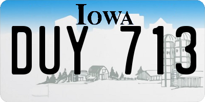 IA license plate DUY713