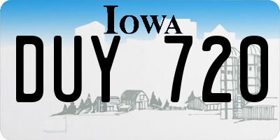 IA license plate DUY720