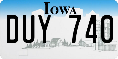 IA license plate DUY740