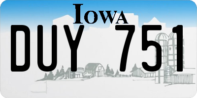 IA license plate DUY751