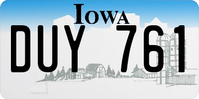 IA license plate DUY761