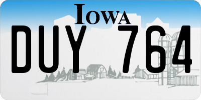 IA license plate DUY764