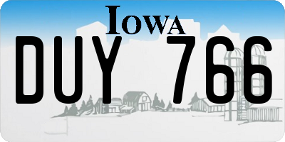 IA license plate DUY766