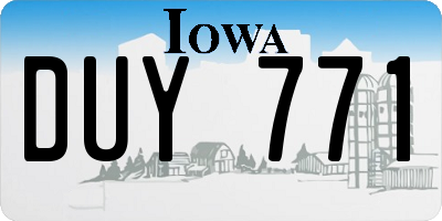 IA license plate DUY771