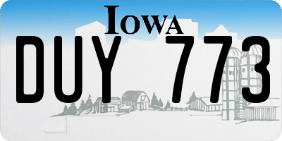 IA license plate DUY773