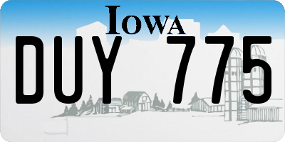 IA license plate DUY775