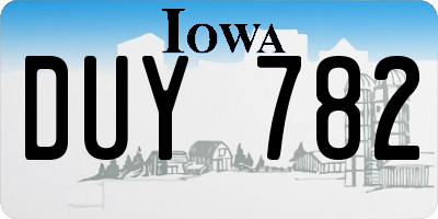 IA license plate DUY782