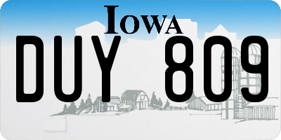 IA license plate DUY809