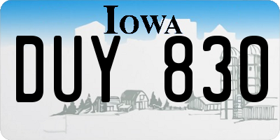 IA license plate DUY830