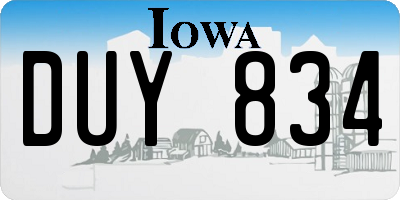 IA license plate DUY834