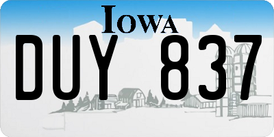 IA license plate DUY837