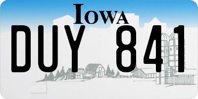 IA license plate DUY841