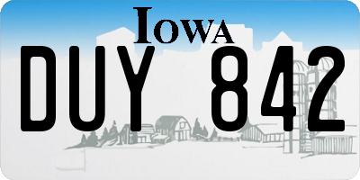 IA license plate DUY842