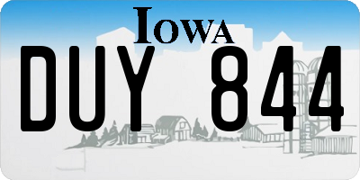 IA license plate DUY844