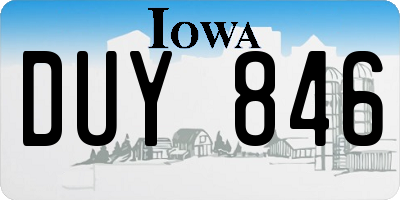 IA license plate DUY846