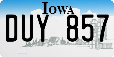 IA license plate DUY857