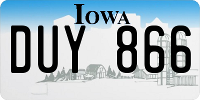 IA license plate DUY866