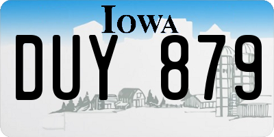 IA license plate DUY879