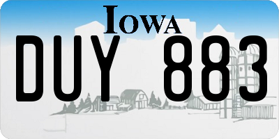 IA license plate DUY883